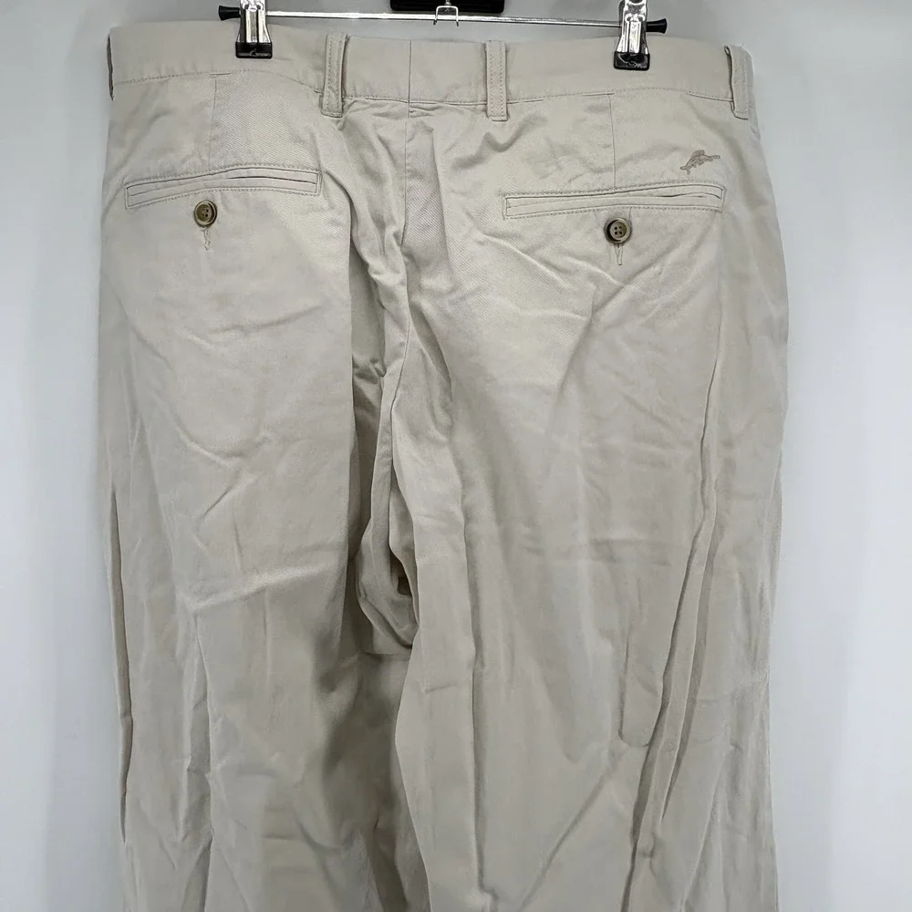 Tommy Bahama Mens 36x32 (Fits 36x31) Khaki Chino Pants Flat Front Casual